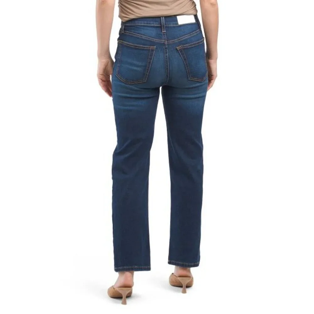 Re/Done 70s High-Rise Stove Pipe Jeans - Deep Faded Blue, Size 27, New with Tags - Picture 2 of 7